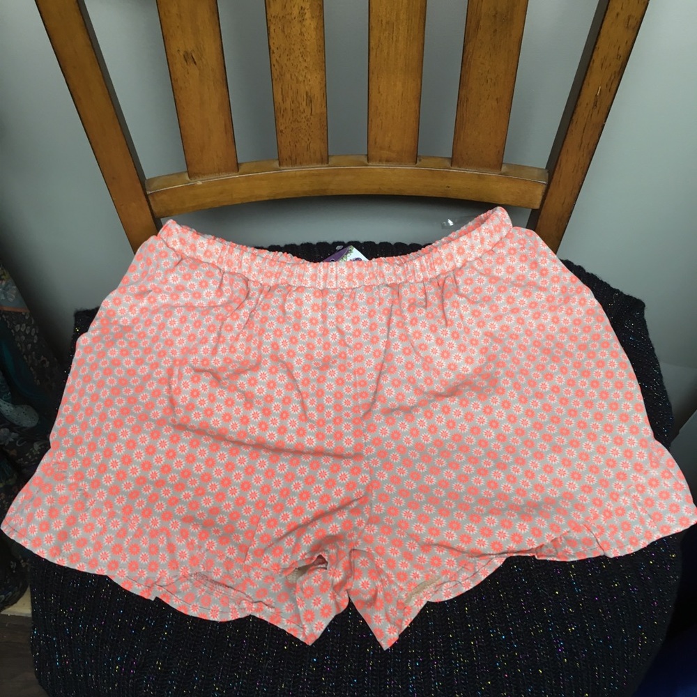 Caramela Floral Elastic Waistband Shorts W POCKETS